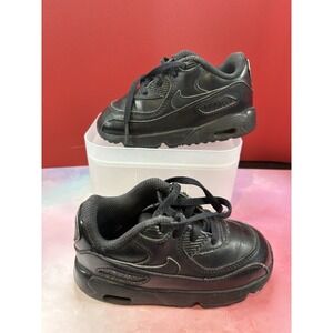 Toddler Nike Air Max 90 Shoes 'Triple Black' CD6868 001 - Size 8C